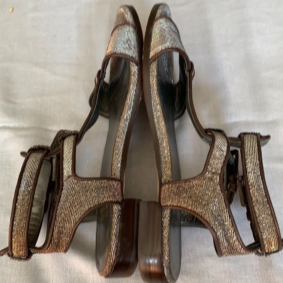 Stuart Weitzman Pyrite Nocturne Glitter Sandals 6 - Picture 7 of 12